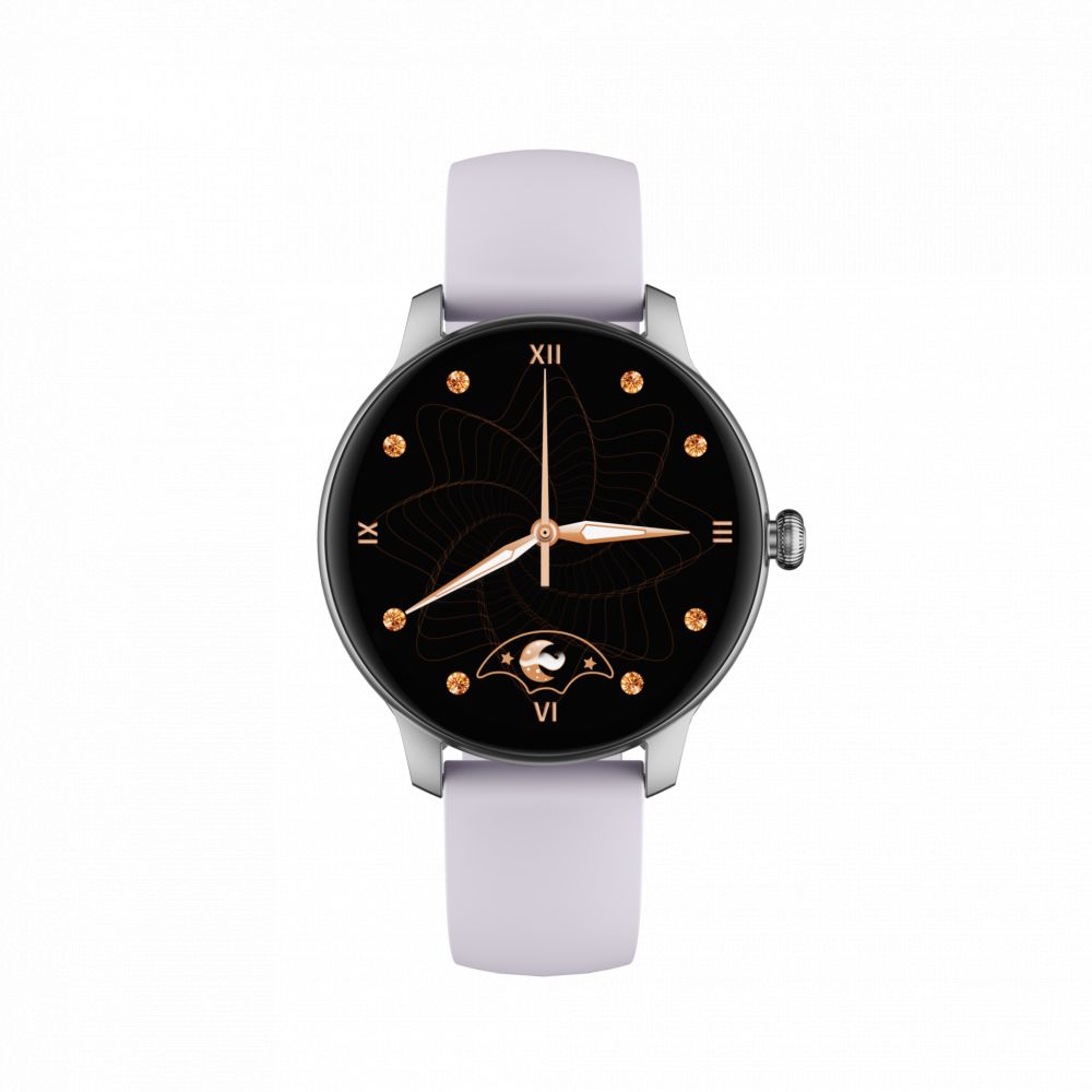 Reloj Kieslect Smartwatch L11 Silver / Marco Silver / Malla Blanca + Purpura