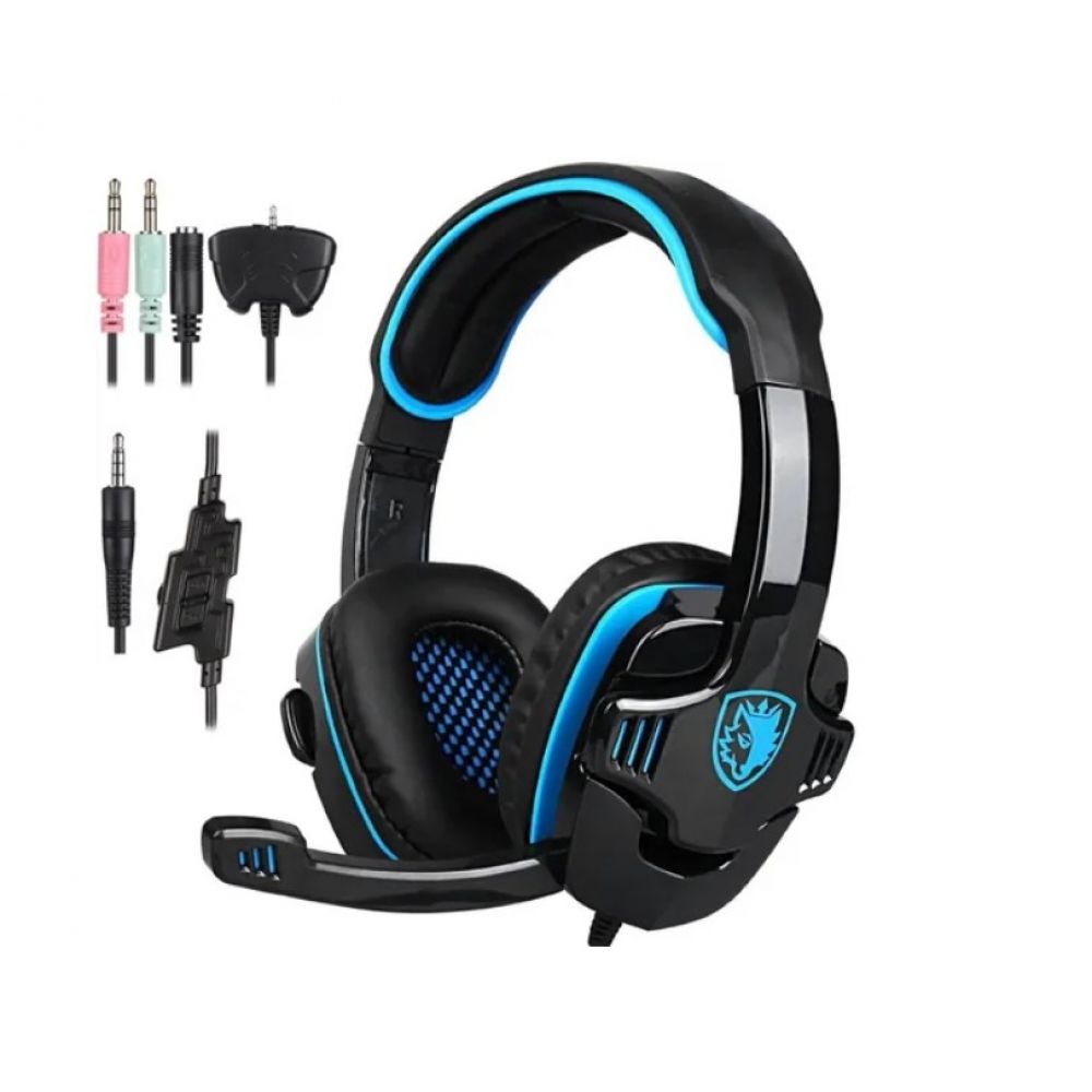 Auricular Headset Sades 708Gt Negro Azul