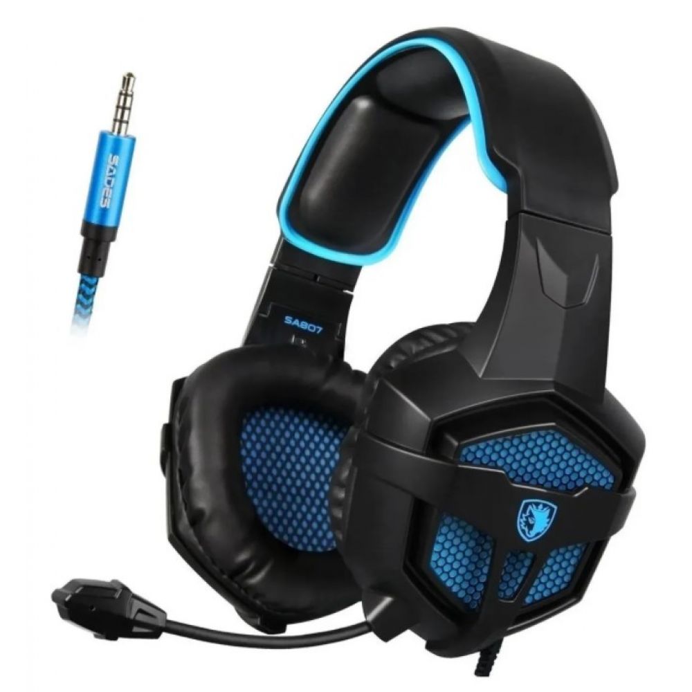 Auricular Headset Sades 807 Negro Azul